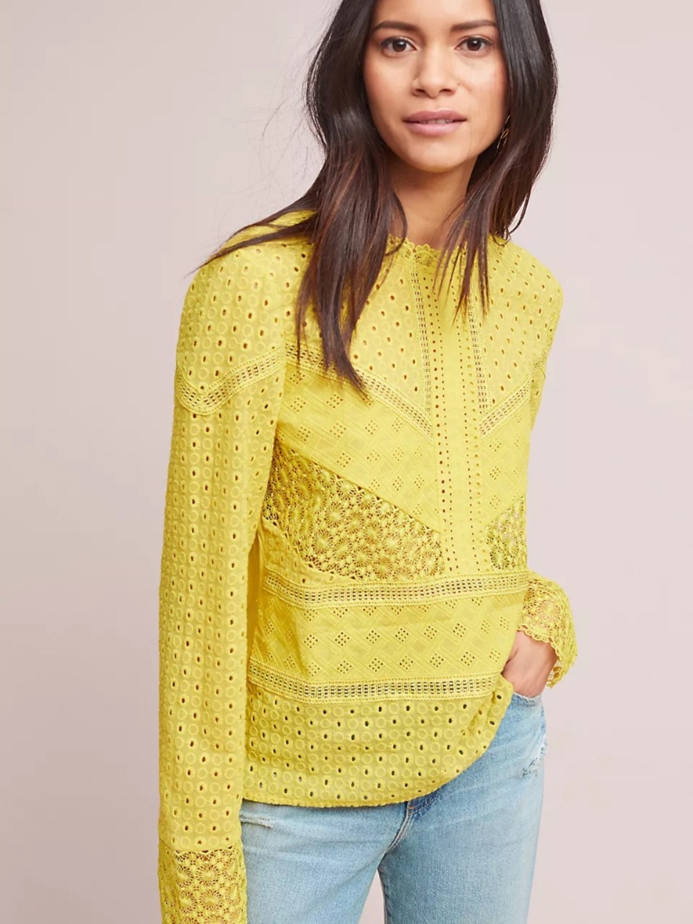 Anthropologie James Coviello Burnham Lace Top Size XS